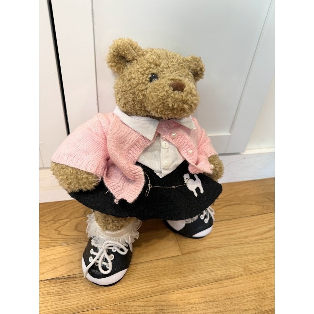 VTG Build A Bear Plush Retired 1997 Stuffed Animal Poodle 50s-themed Outfit BAB - Picture 2 of 15